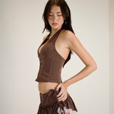 Poppy Mini Skirt - Brown - Set Studio