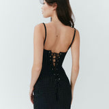 Blossom Midi Dress - Polka Dot Black - Set Studio