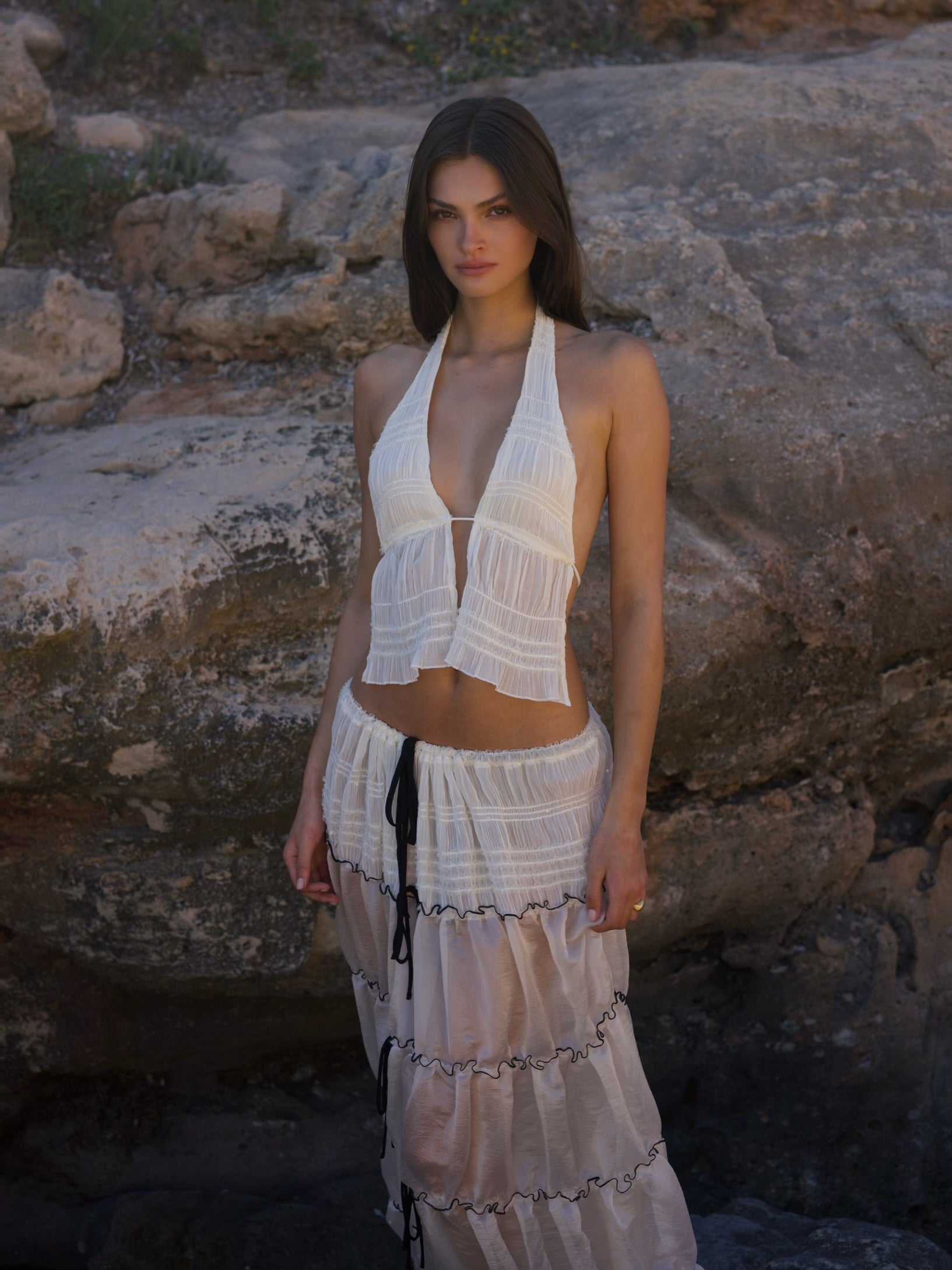 Rivera Halter Top - Seashell - Set Studio