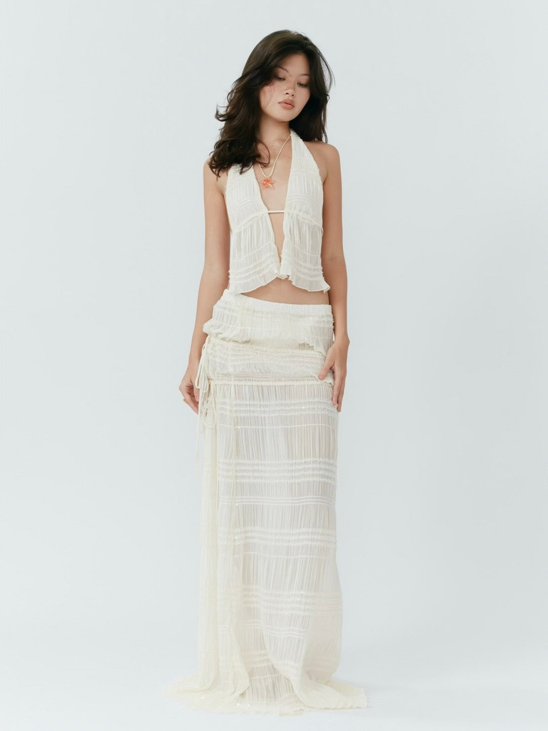 Rivera Halter Top - Seashell - Set Studio