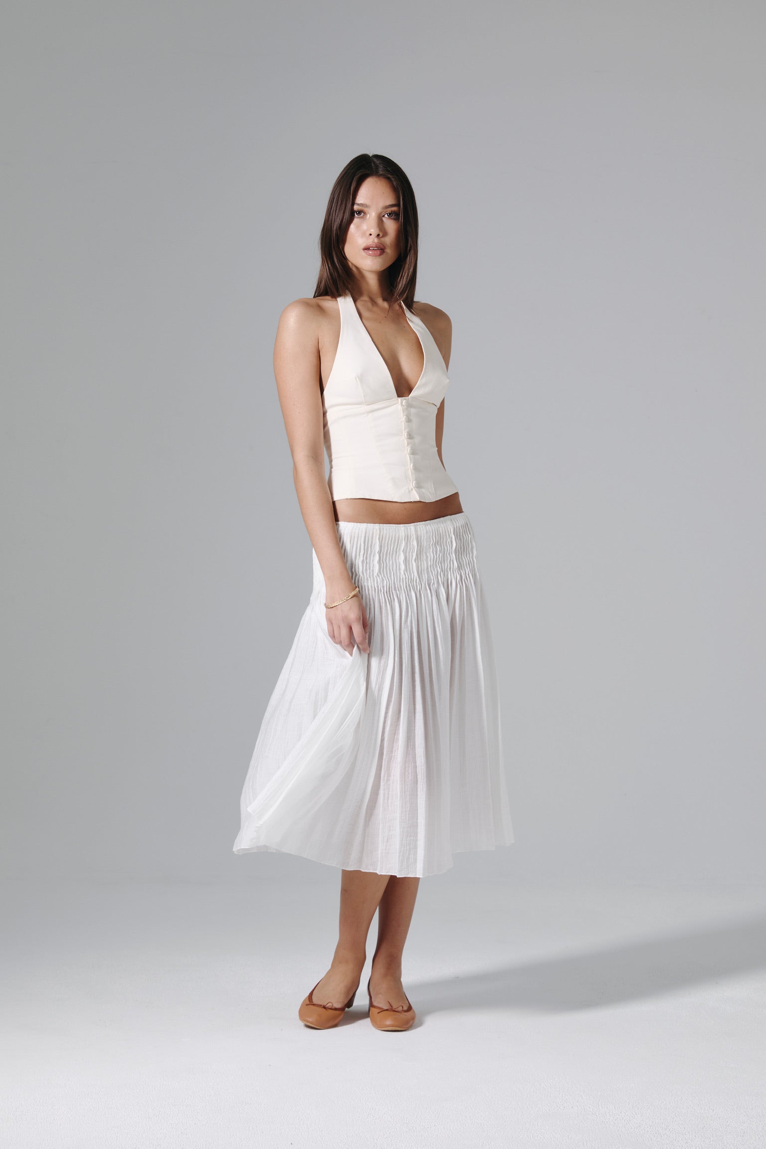 Rossana Halter Top - Ivory - Aiumi