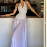 Rosalia Maxi Dress - Polka Dot White - Set Studio