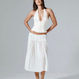 Rossana Halter Top - Ivory - Aiumi