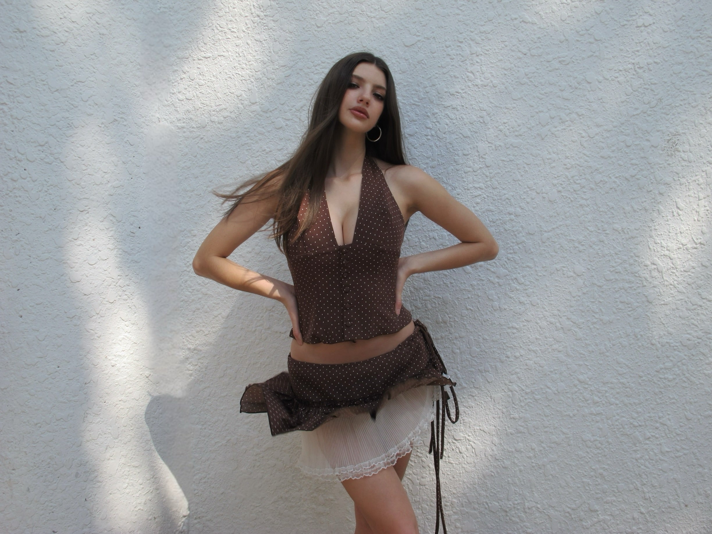 Poppy Mini Skirt - Brown - Set Studio