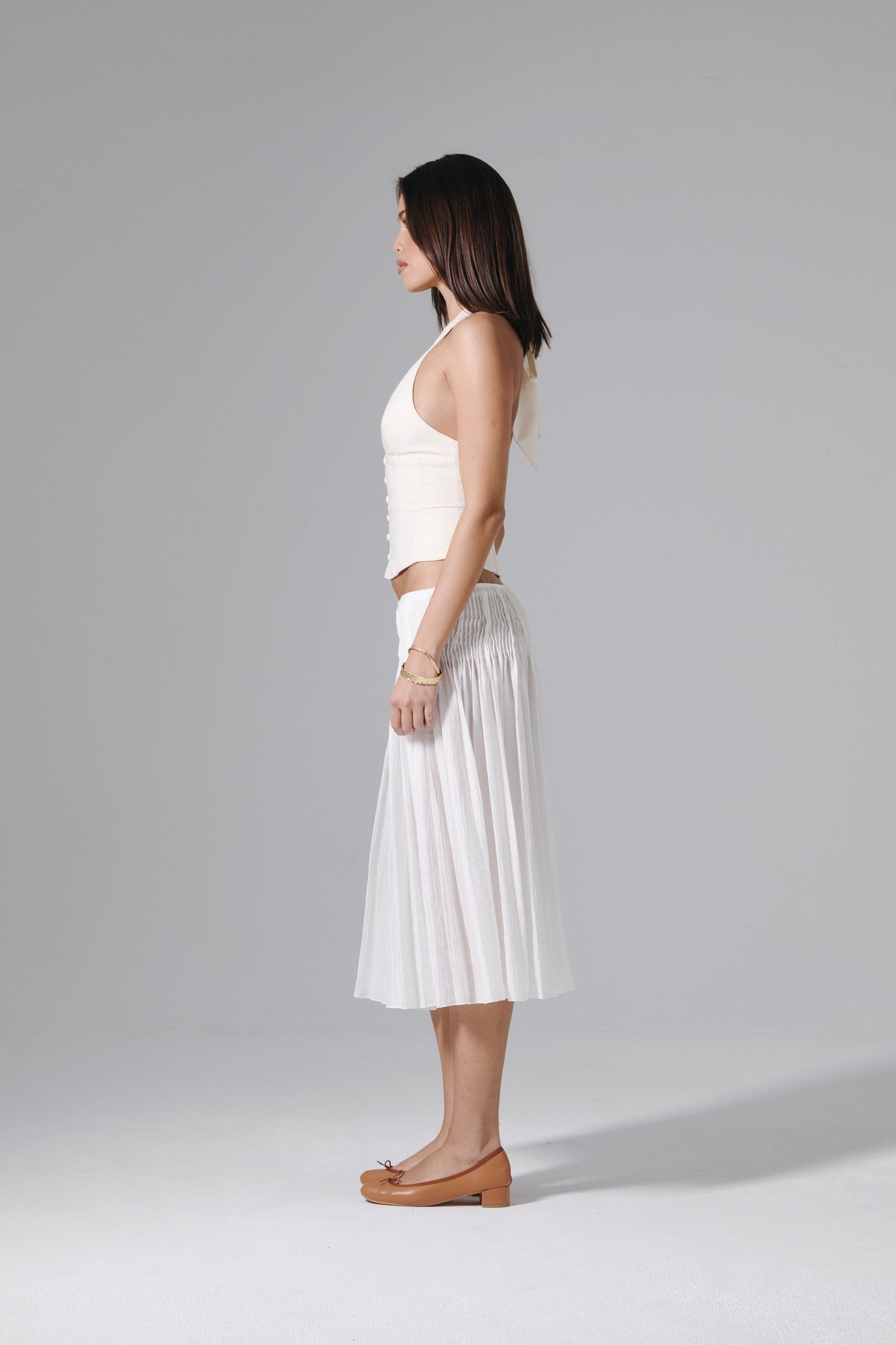 Rossana Halter Top - Ivory - Aiumi
