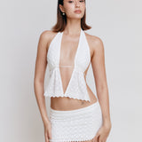 Rivera Halter Top - White - Set Studio