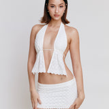 Rivera Halter Top - White - Set Studio