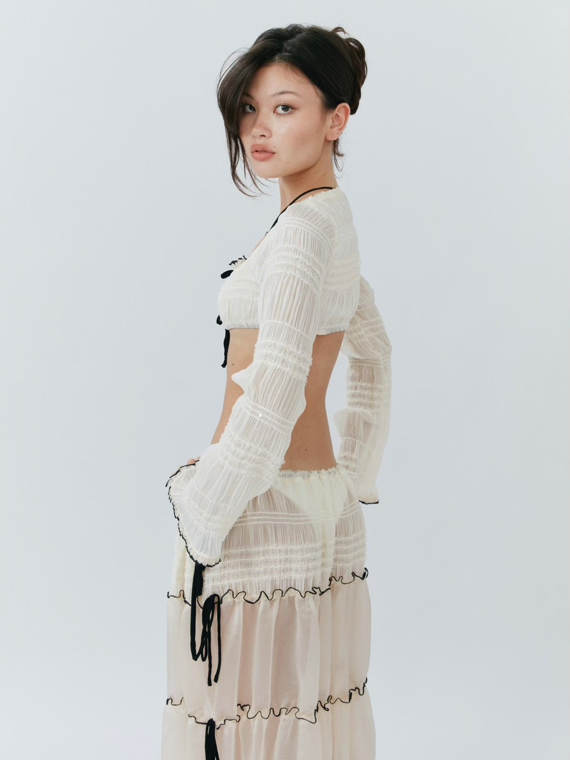 Elena Long Sleeve Bralette Top - Set Studio
