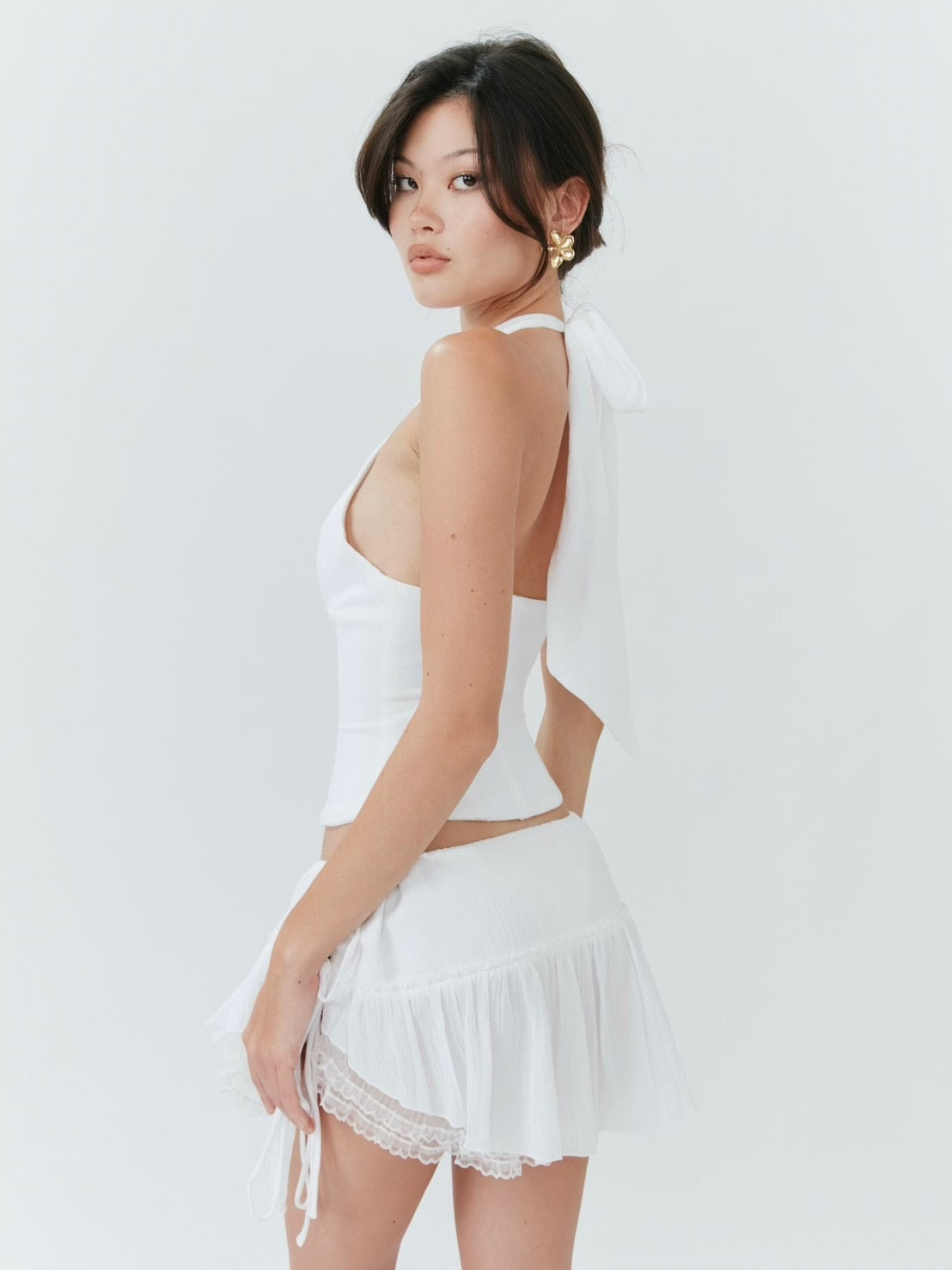 Poppy Mini Skirt - White - Set Studio