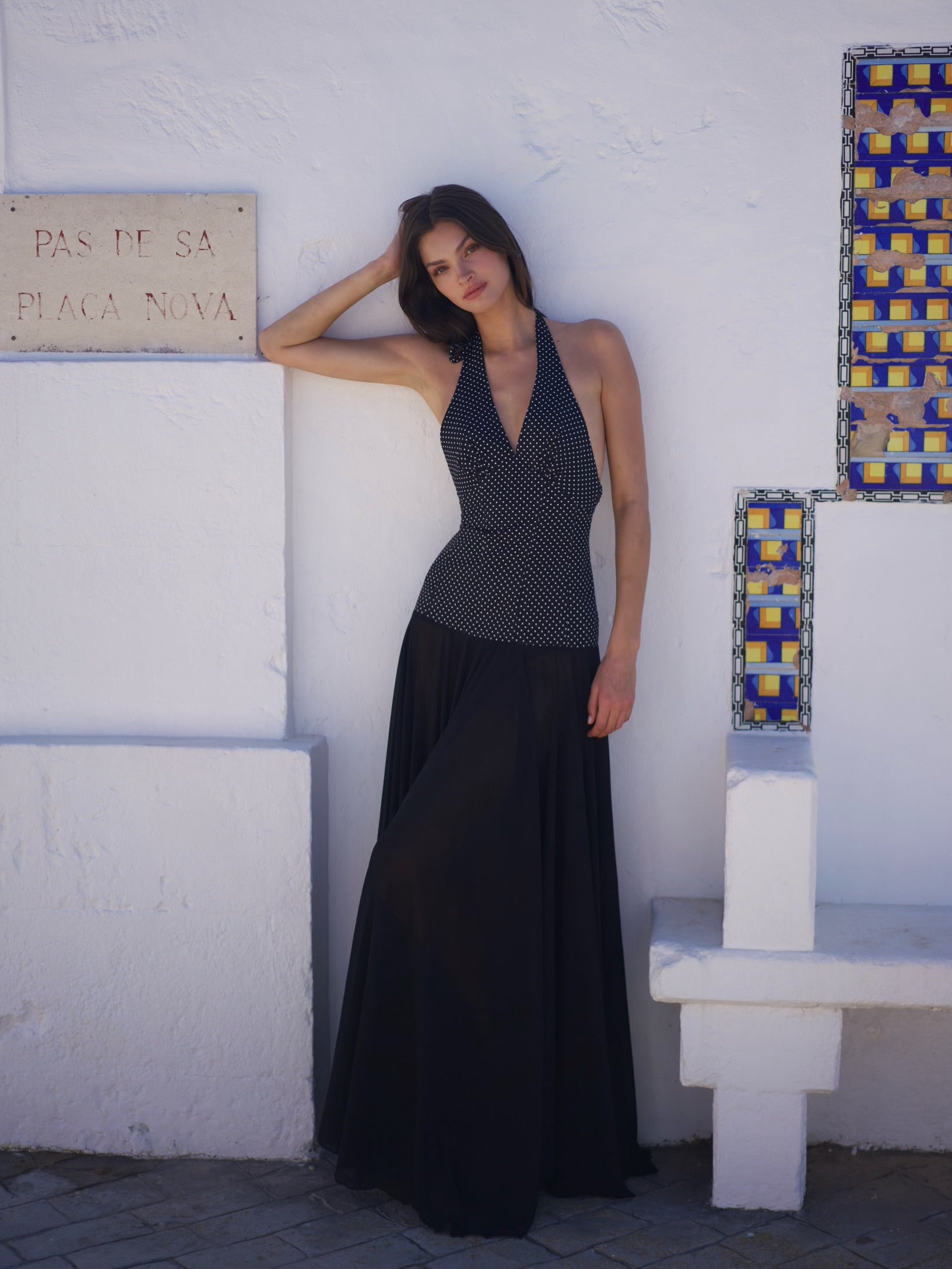 Rosalia Maxi Dress - Polka Dot Black - Set Studio