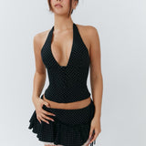 Poppy Mini Skirt - Polka Dot Black - Set Studio