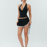 Poppy Mini Skirt - Polka Dot Black - Set Studio