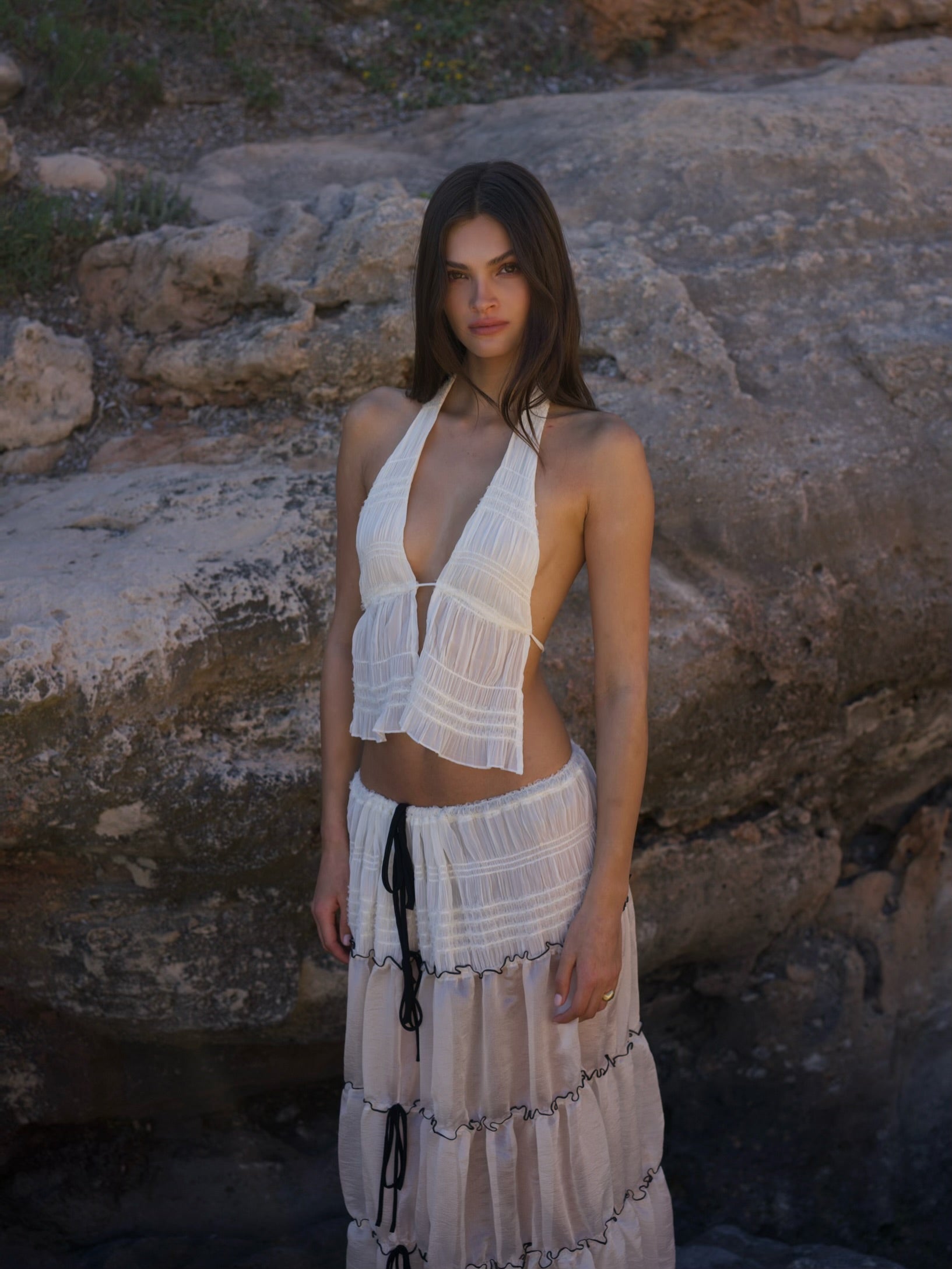 Rivera Halter Top - Seashell - Set Studio