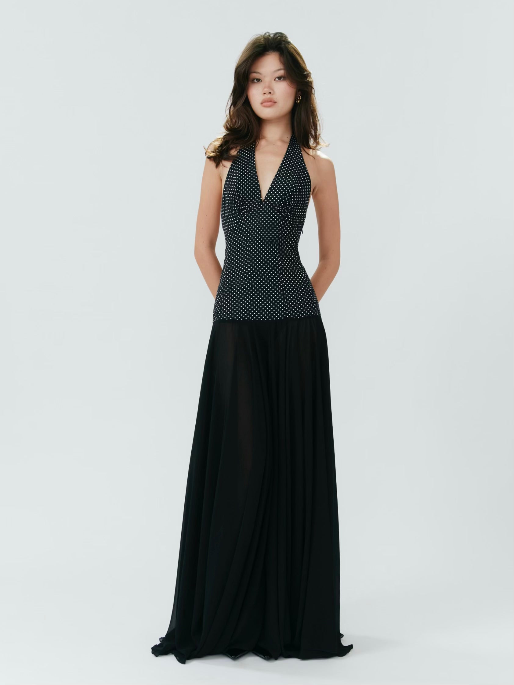 Rosalia Maxi Dress - Polka Dot Black - Set Studio