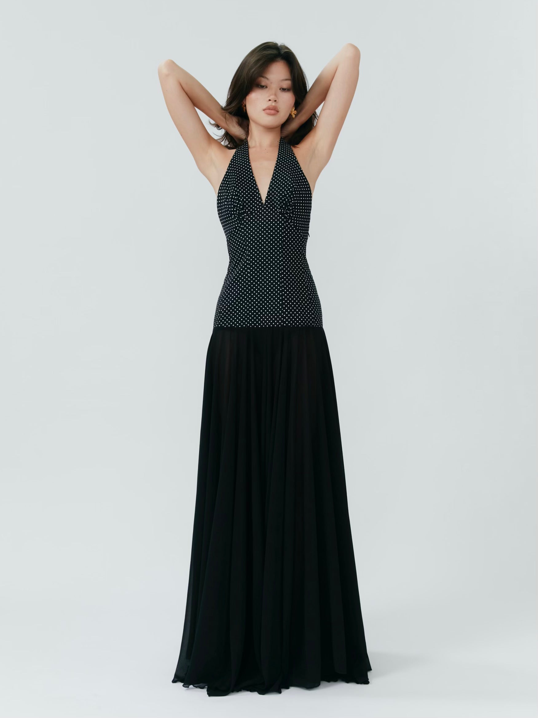Rosalia Maxi Dress - Polka Dot Black - Set Studio