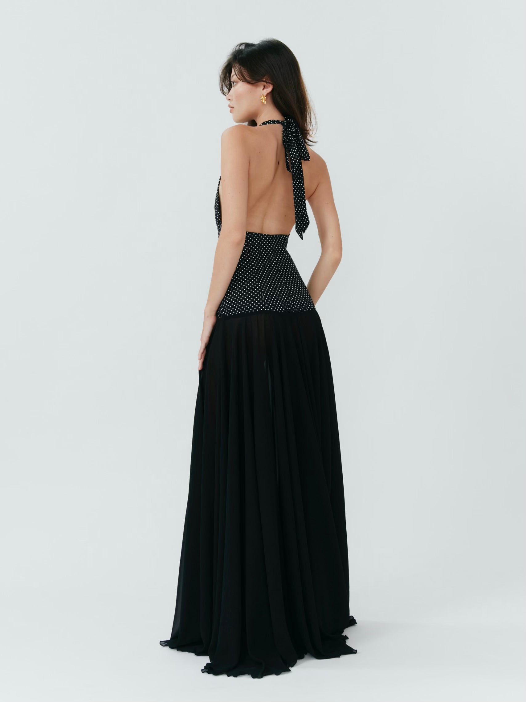 Rosalia Maxi Dress - Polka Dot Black - Set Studio