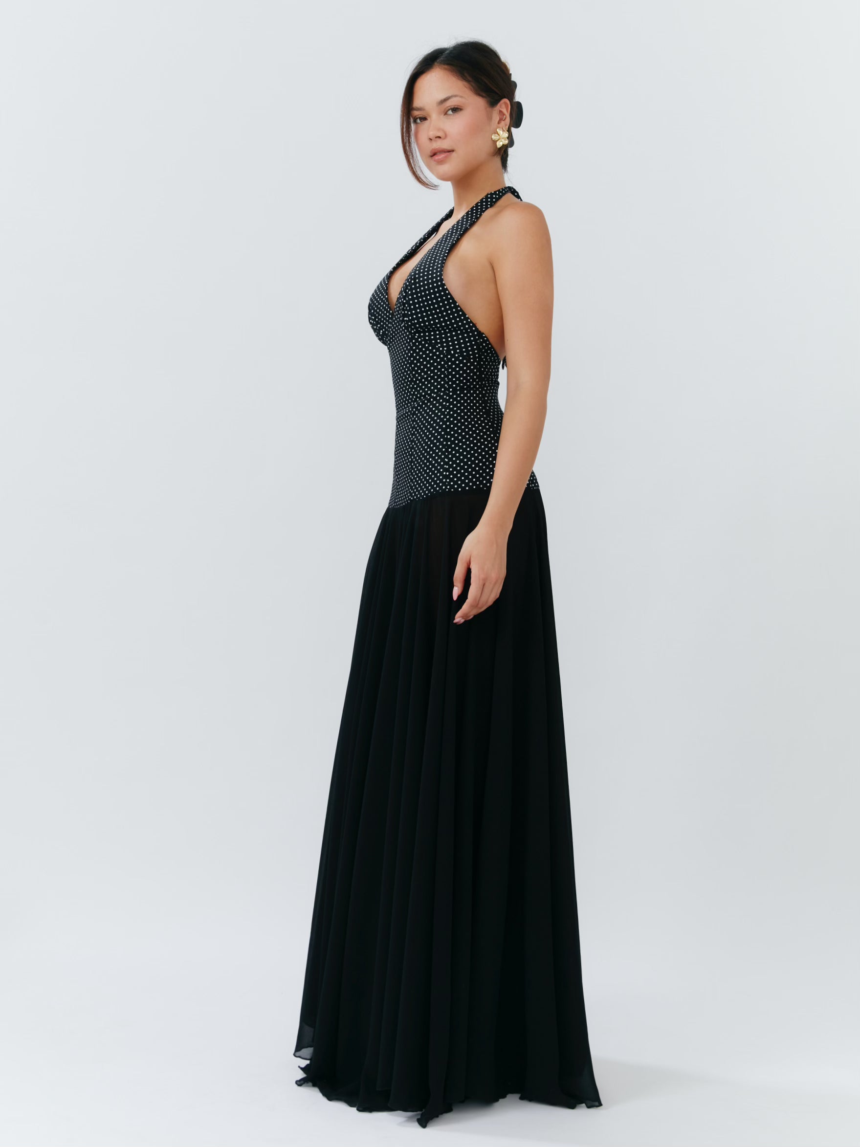 Rosalia Maxi Dress - Polka Dot Black - Set Studio