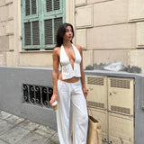 Rivera Halter Top - White - Set Studio