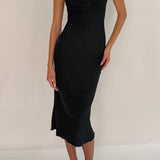 Blossom midi dress - Black - Aiumi