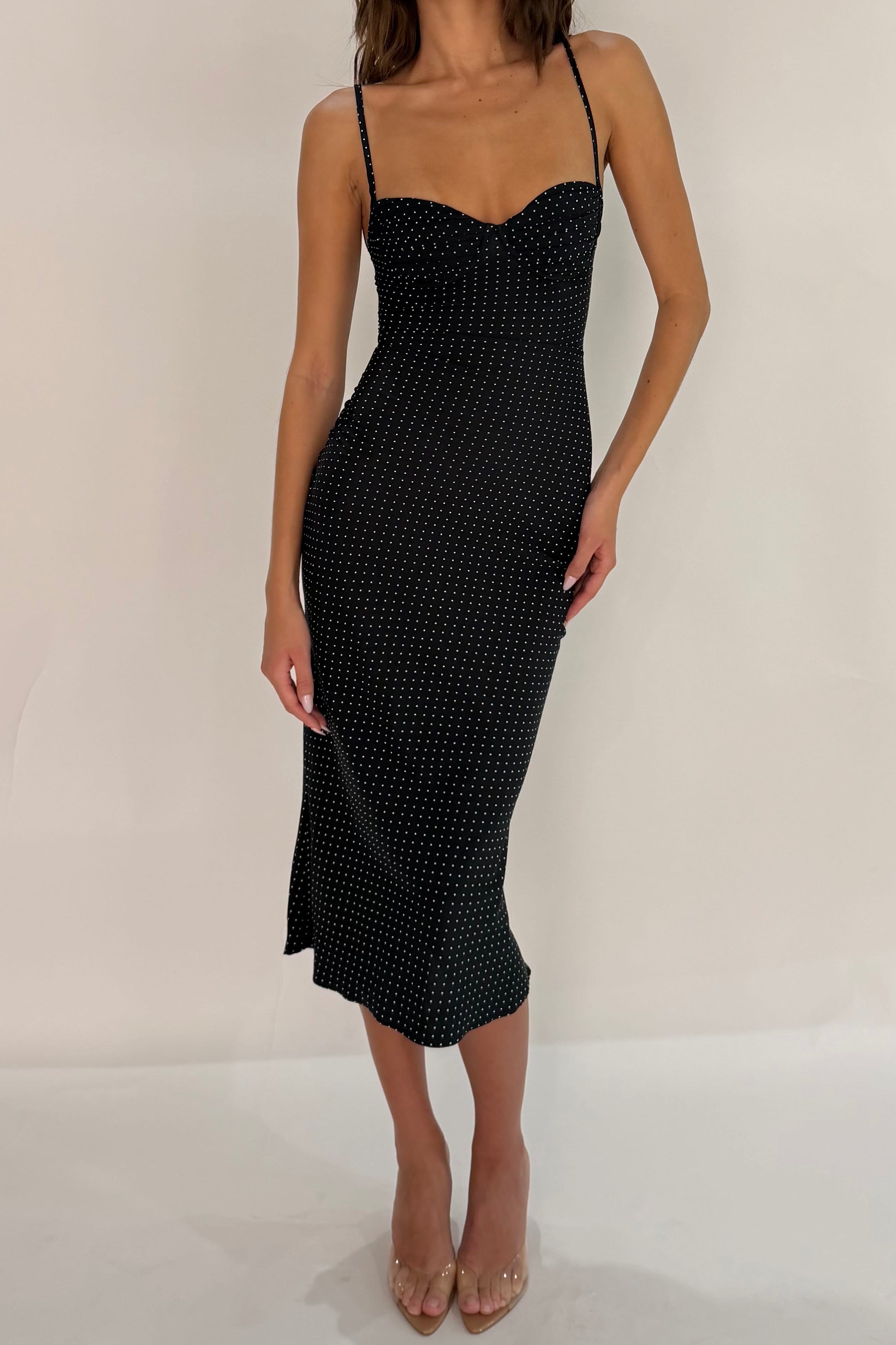 Blossom midi dress - Black - Aiumi