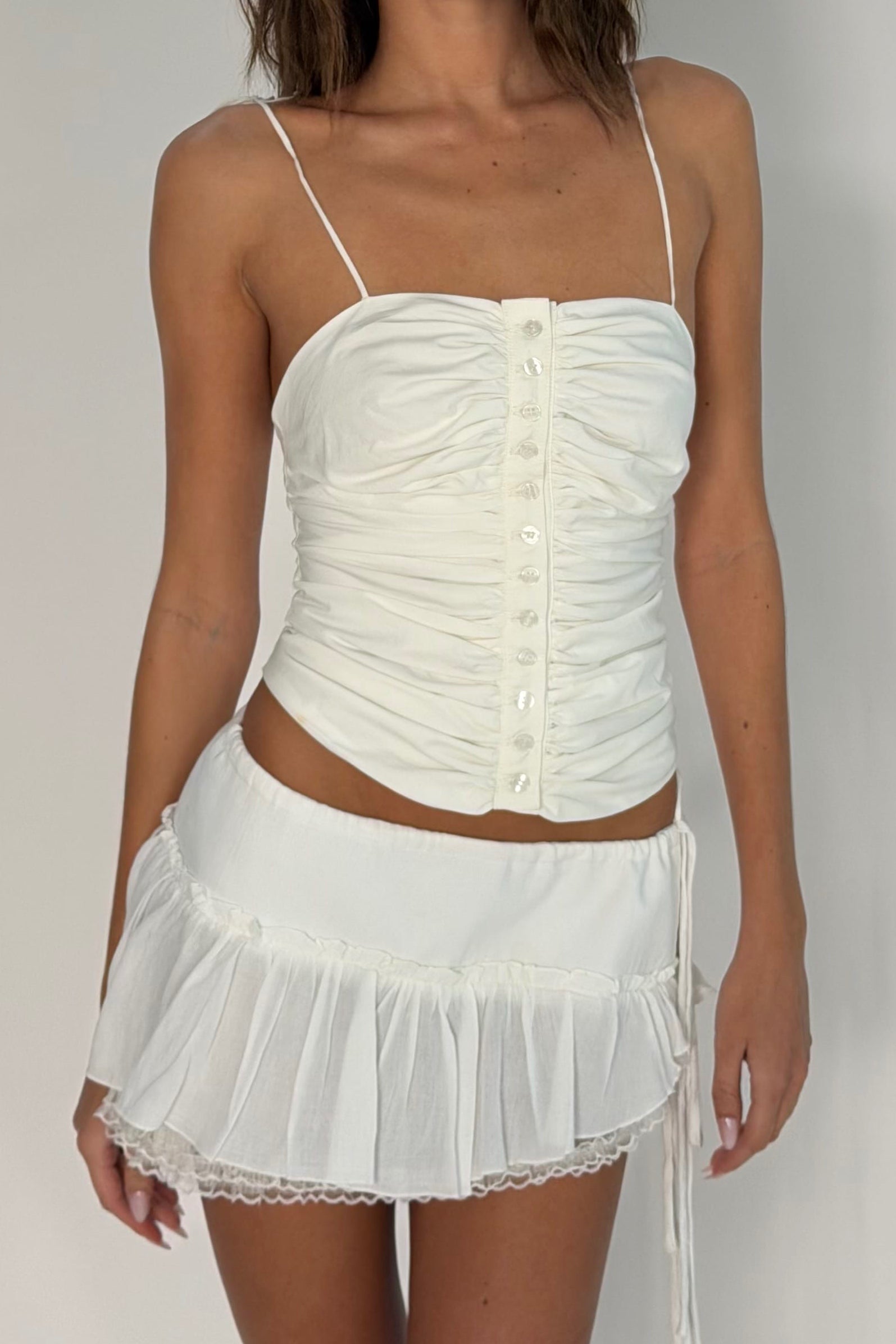 Sample Poppy mini skirt white - (X-Small) - Aiumi