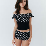 Alda Shorts - Polka Dot Black