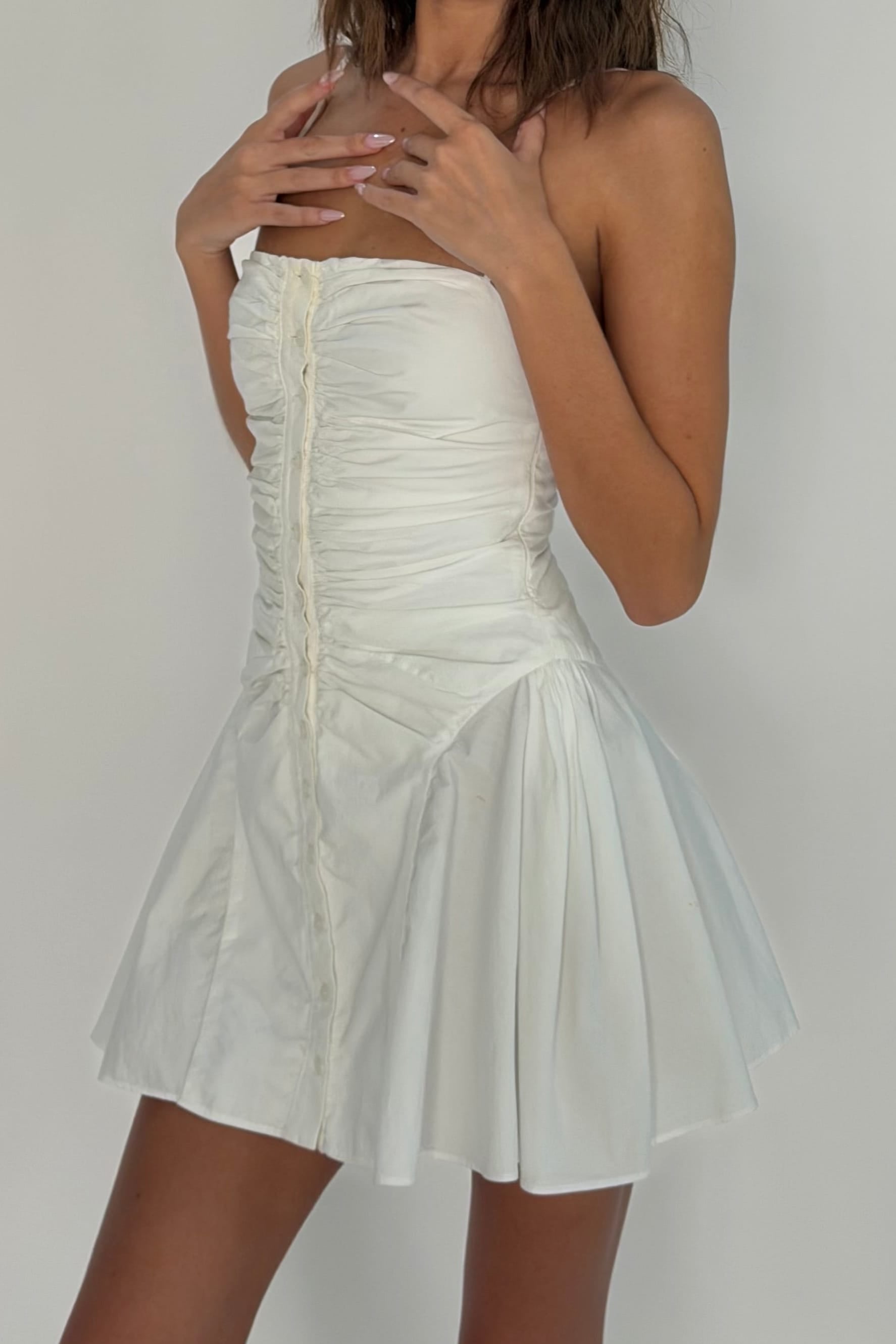 Isabella Mini Dress - White - Aiumi
