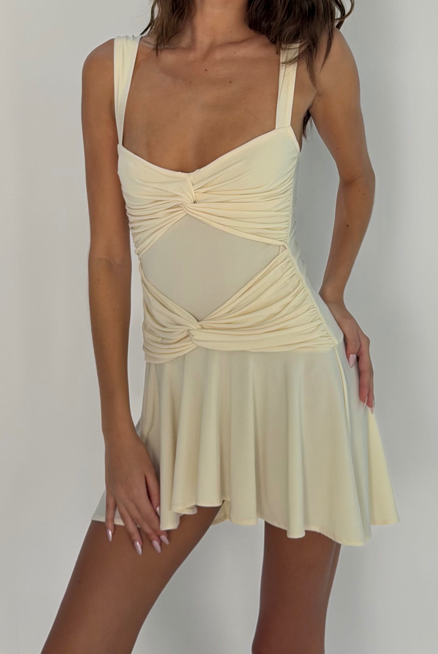 Sienna Mini Dress - Butter - Aiumi