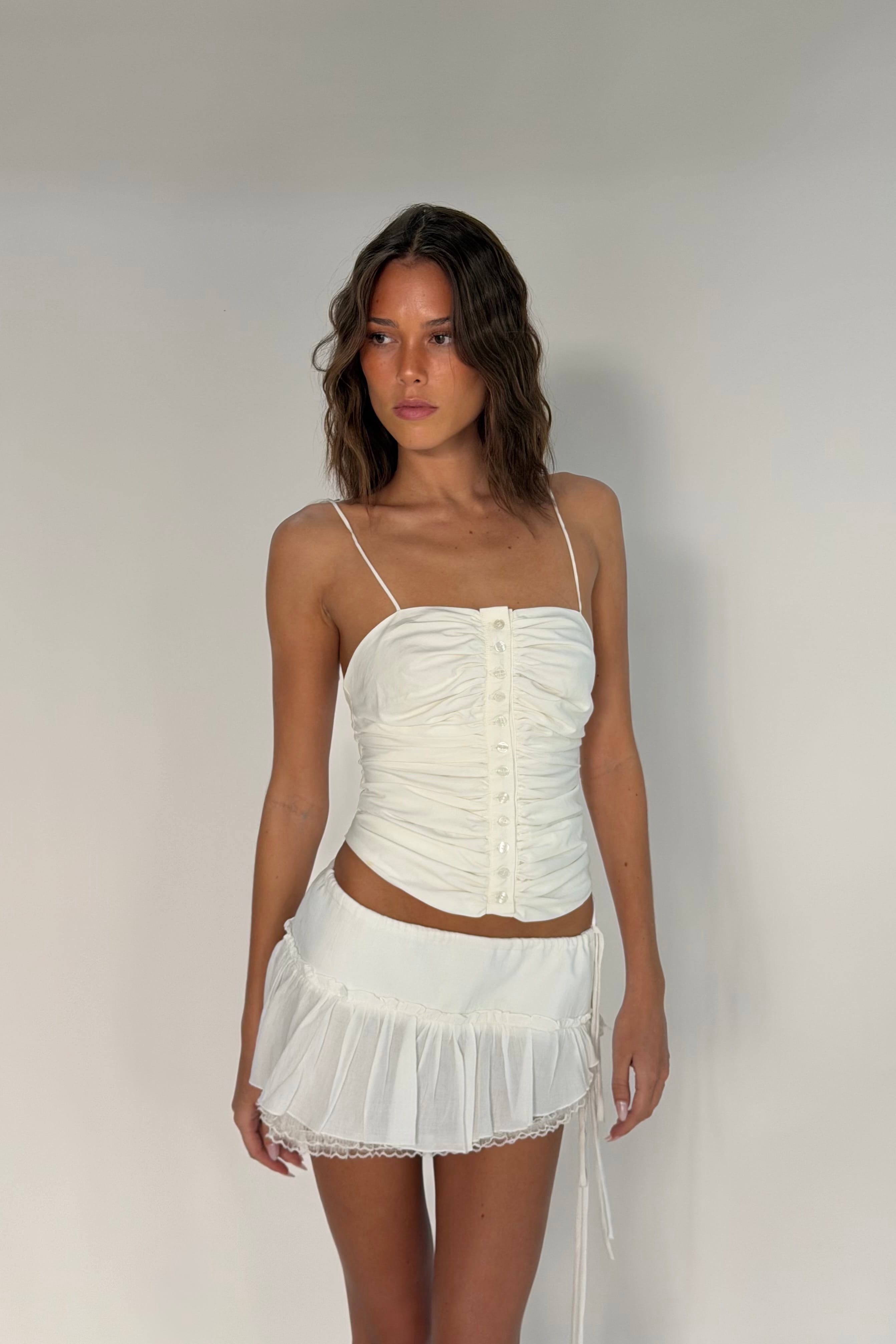 Sample Poppy mini skirt white - (X-Small) - Aiumi