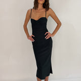 Blossom midi dress - Black - Aiumi