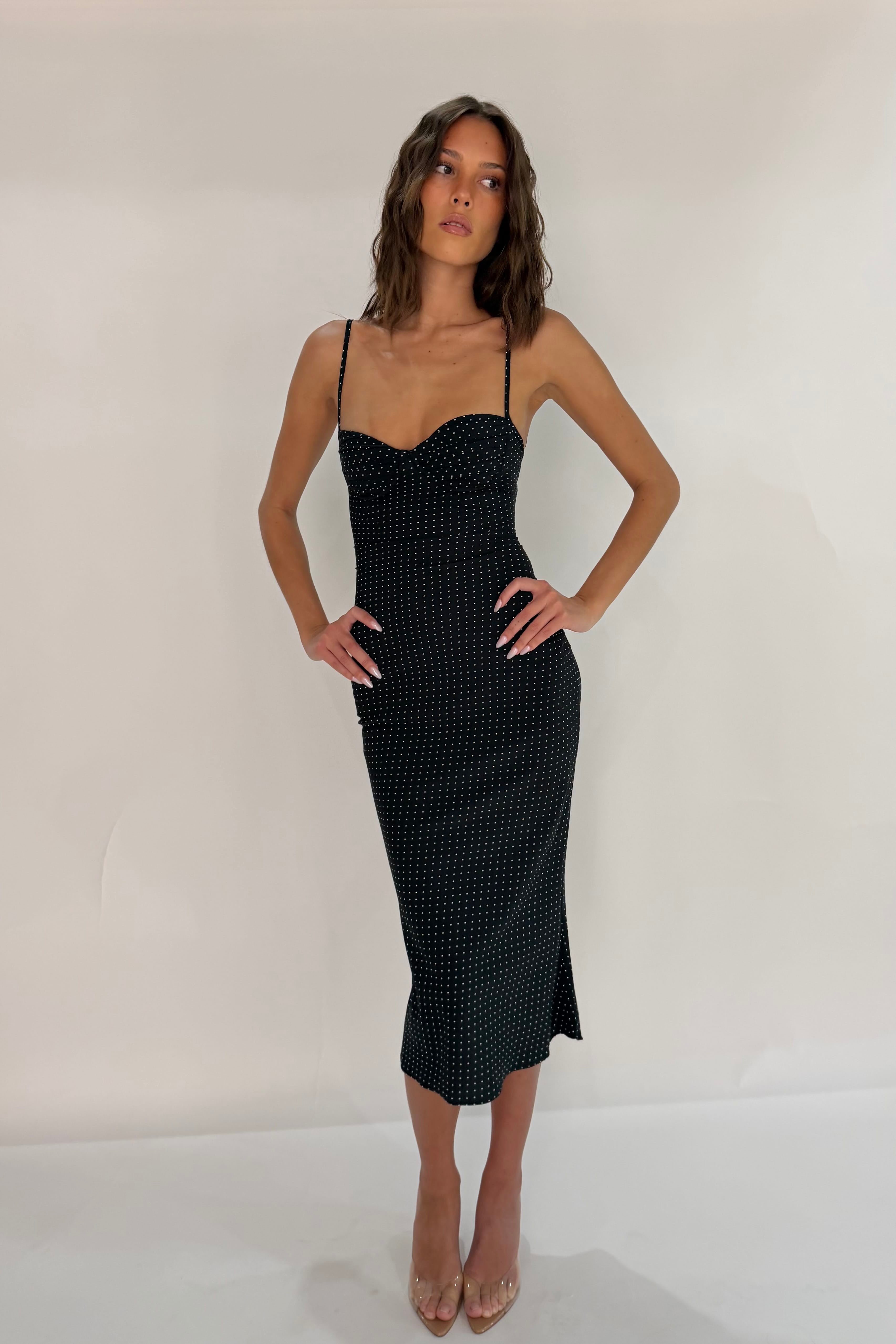 Blossom midi dress - Black - Aiumi