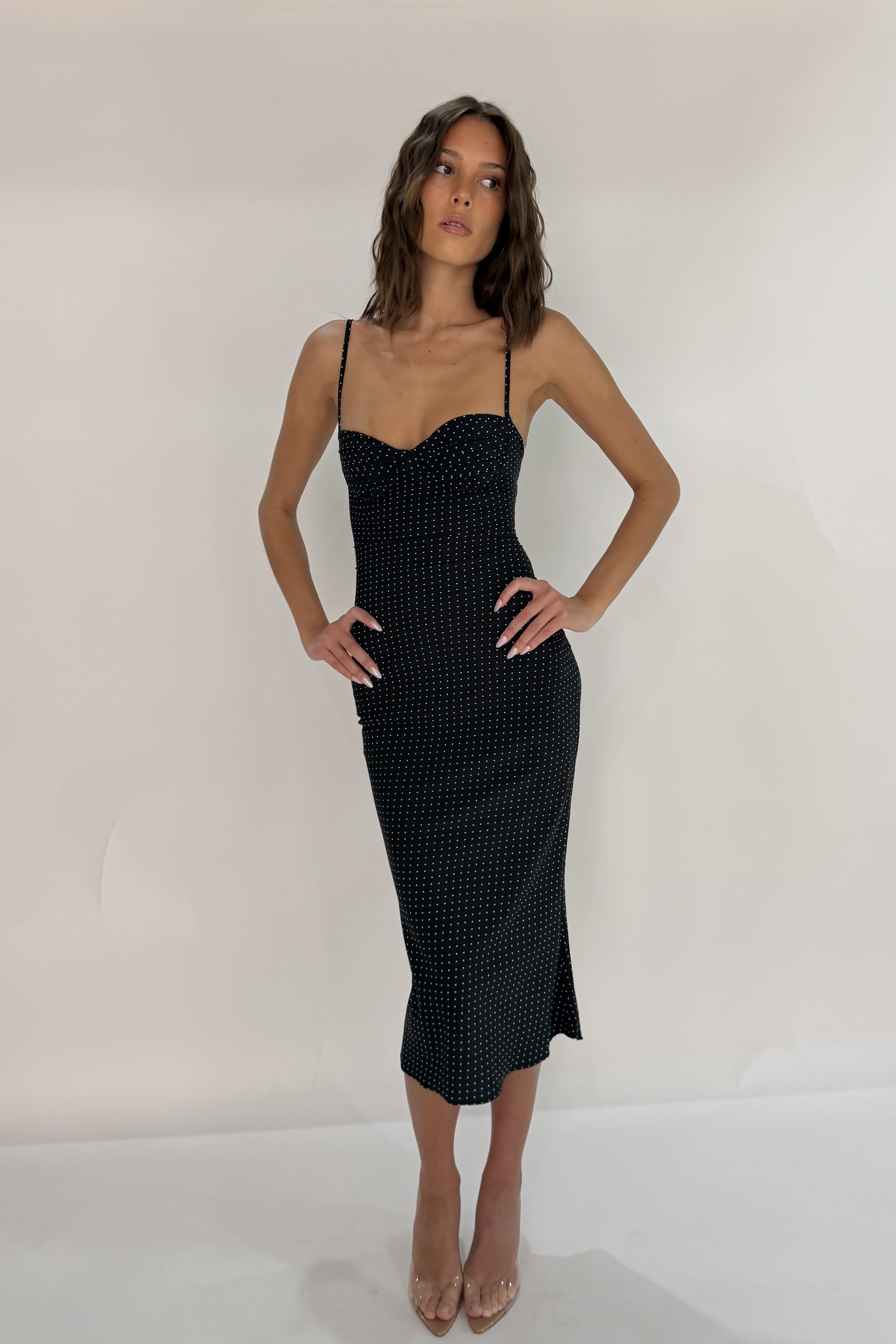 Blossom midi dress - Black - Aiumi