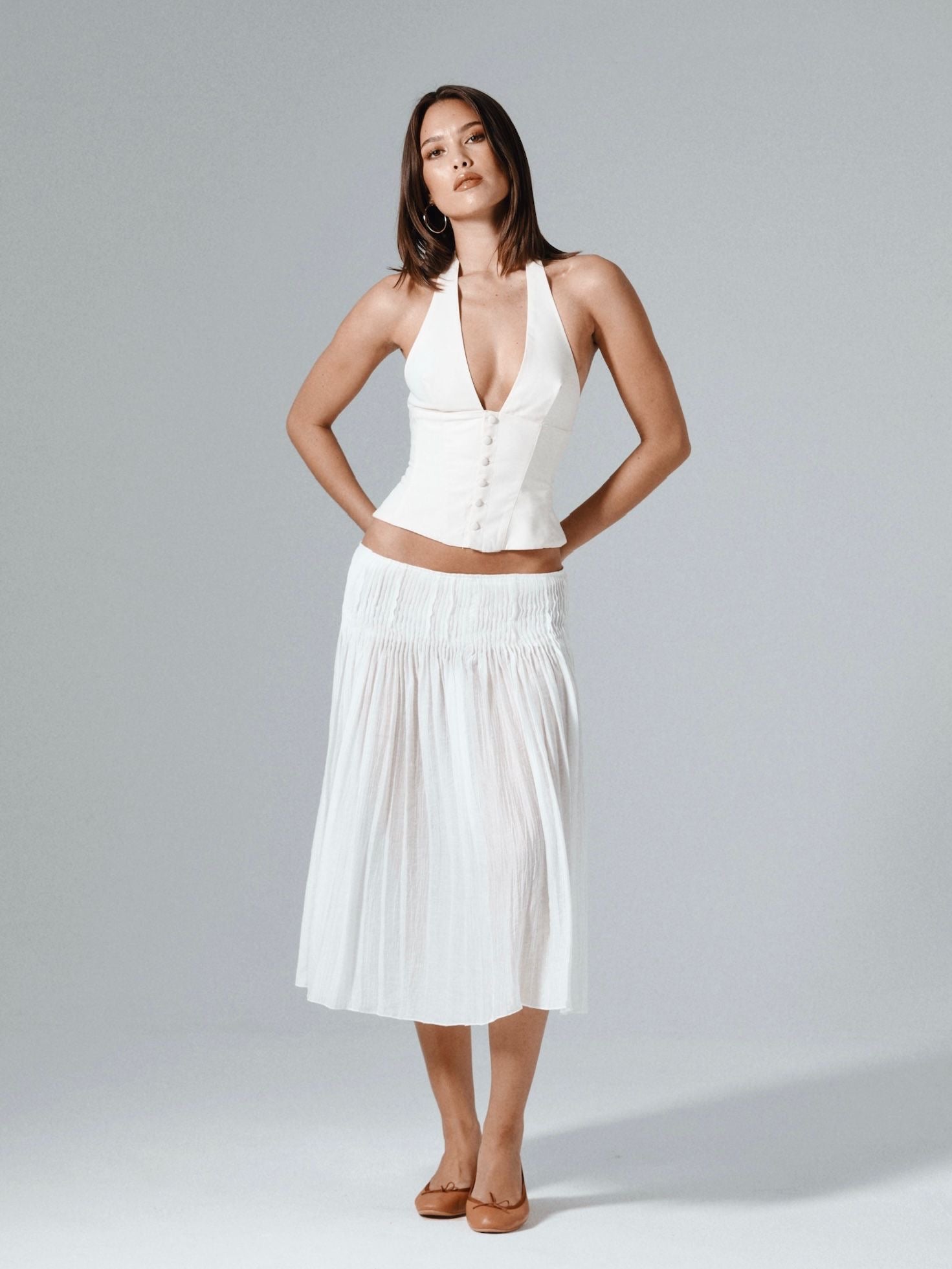 Rossana Halter Top - Ivory - Aiumi