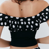 Esmeralda Top - Polka Dot Black