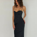 Blossom midi dress - Black - Aiumi