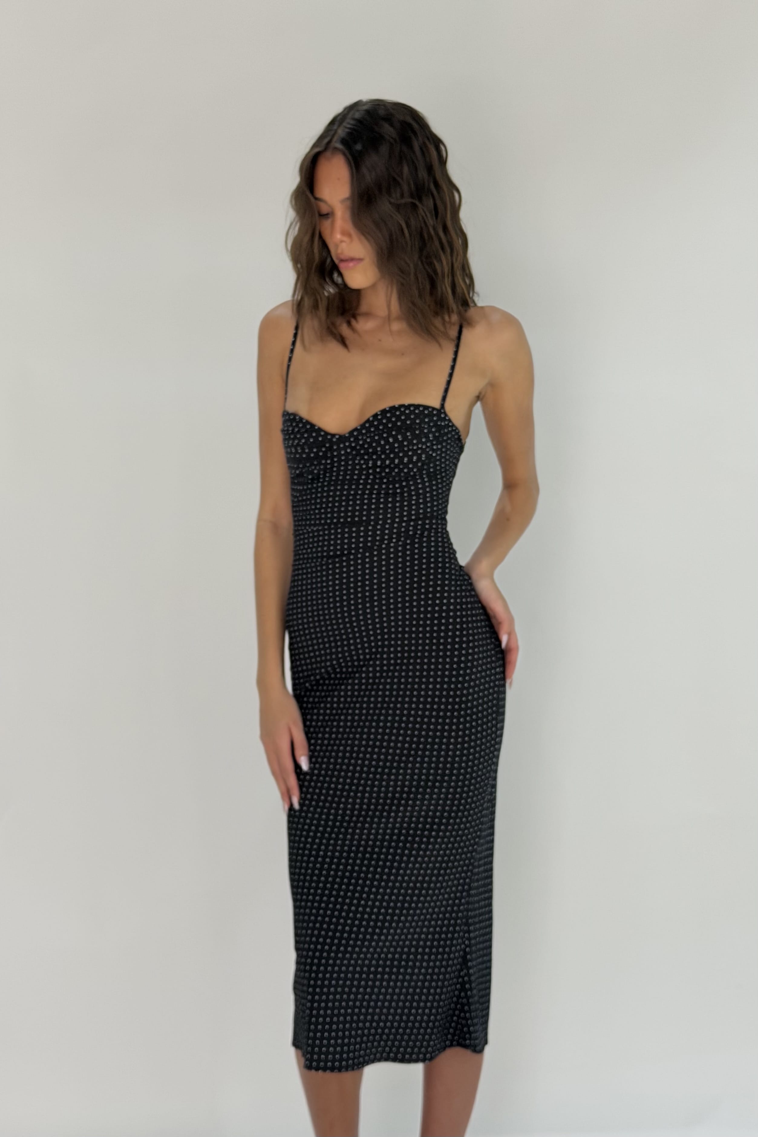 Blossom midi dress - Black - Aiumi
