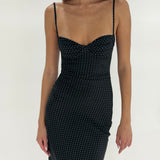 Blossom midi dress - Black - Aiumi
