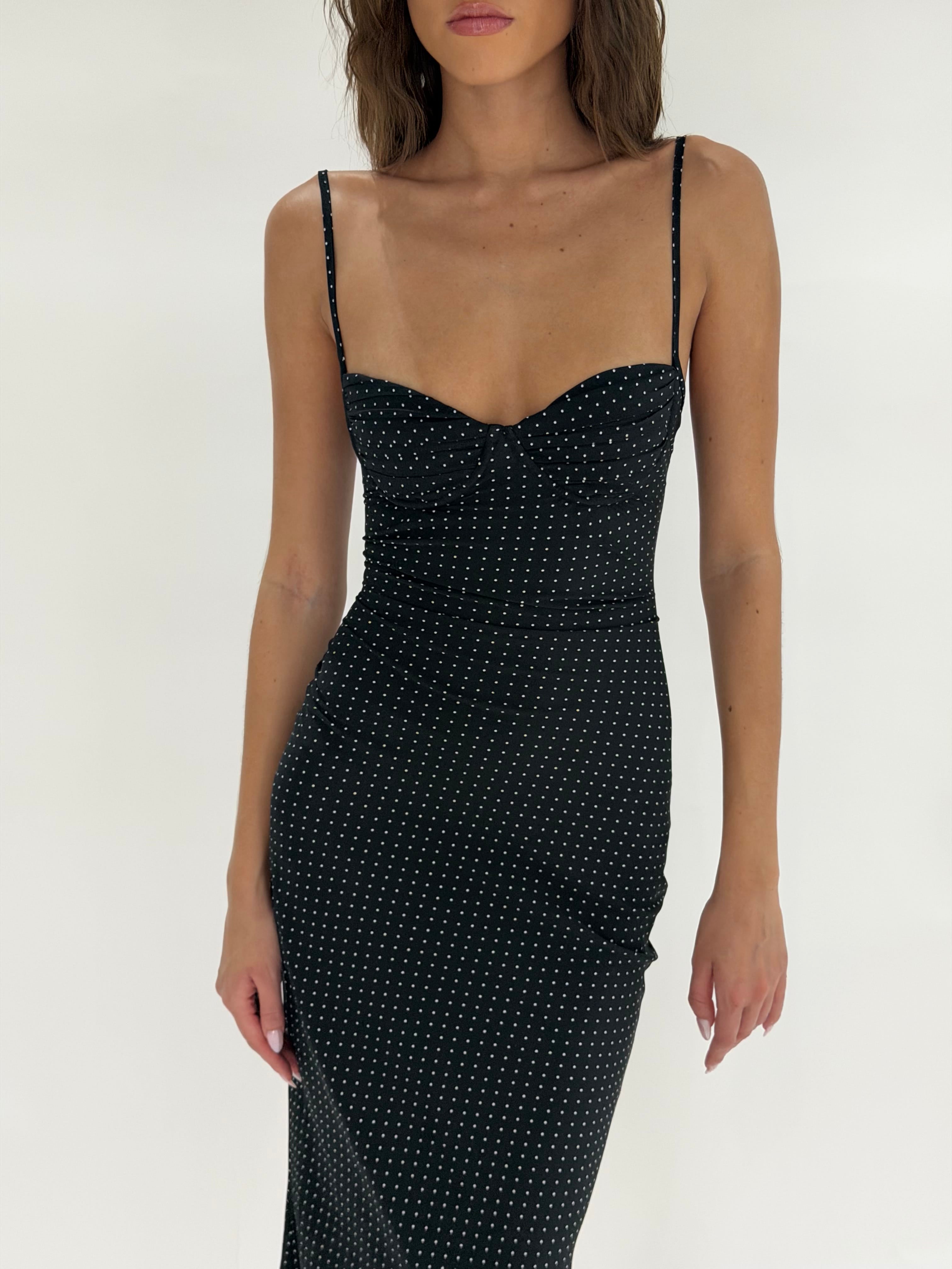 Blossom midi dress - Black - Aiumi