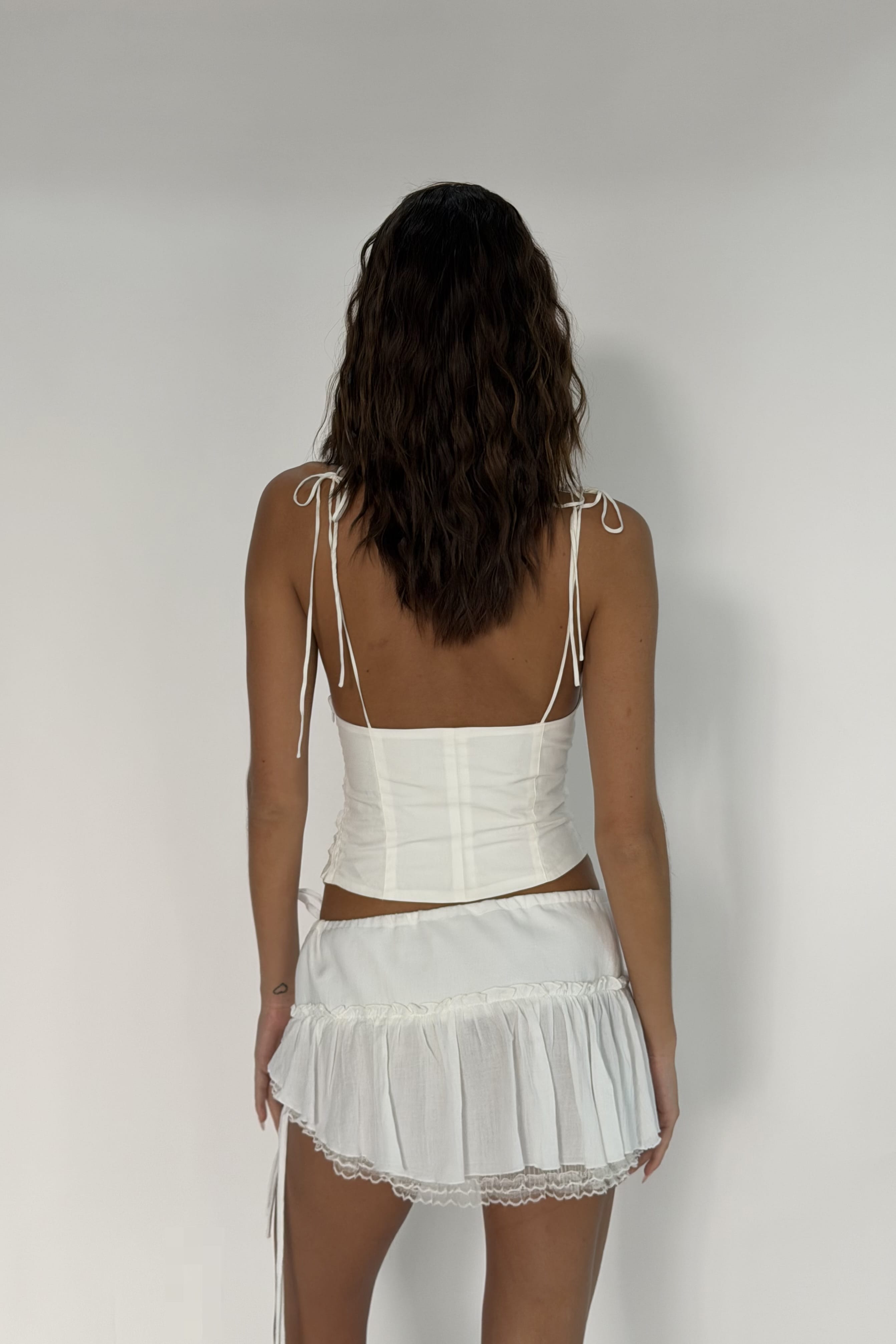 Sample Poppy mini skirt white - (X-Small) - Aiumi
