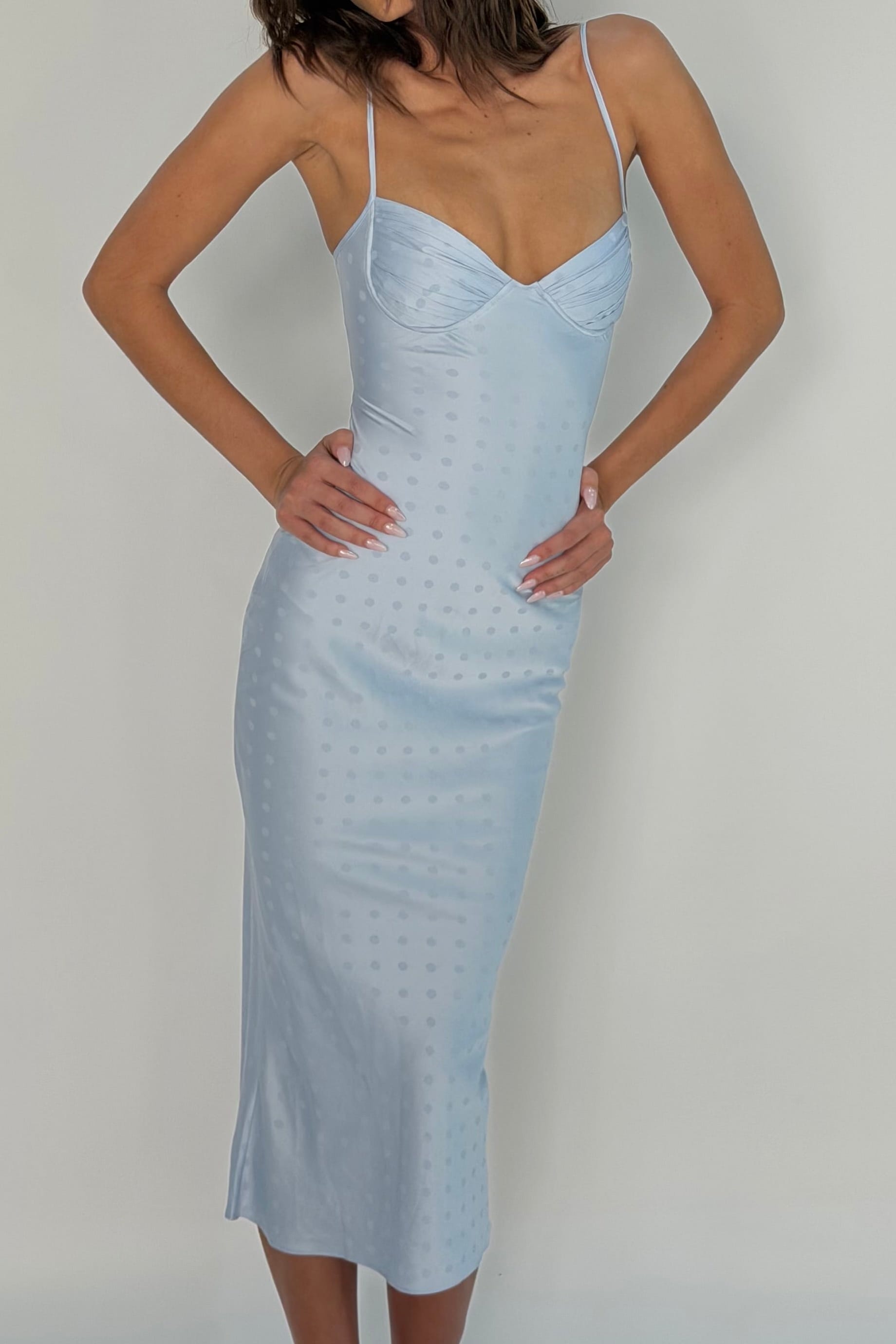 Blossom midi dress - icy blue - Aiumi