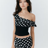 Alda Shorts - Polka Dot Black