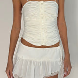 Sample Poppy mini skirt white - (X-Small) - Aiumi