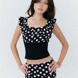 Alda Shorts - Polka Dot Black