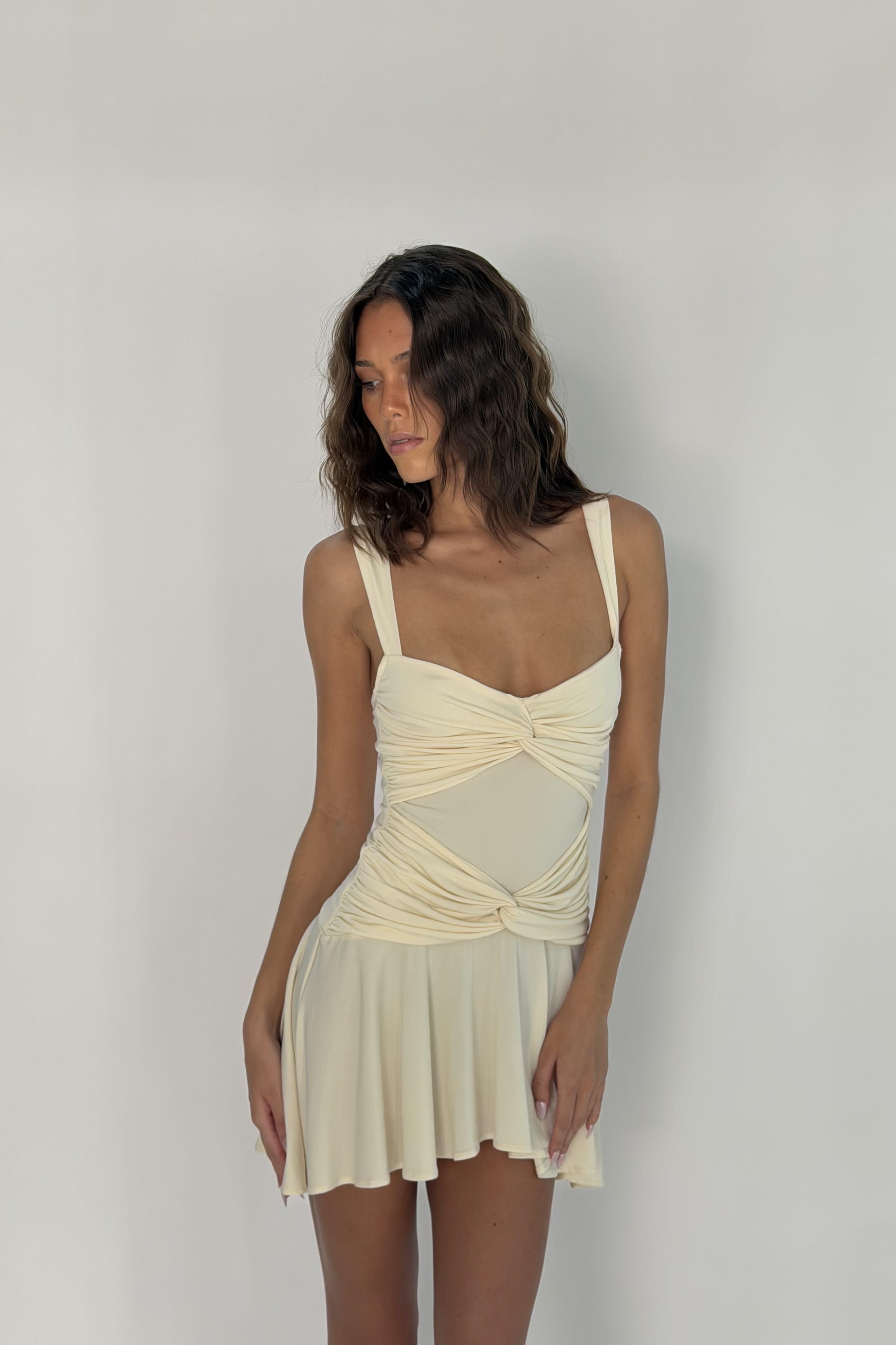 Sienna Mini Dress - Butter - Aiumi