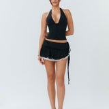 Poppy Mini Skirt - Polka Dot Black - Set Studio