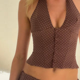 Rosanna Halter Top - Brown