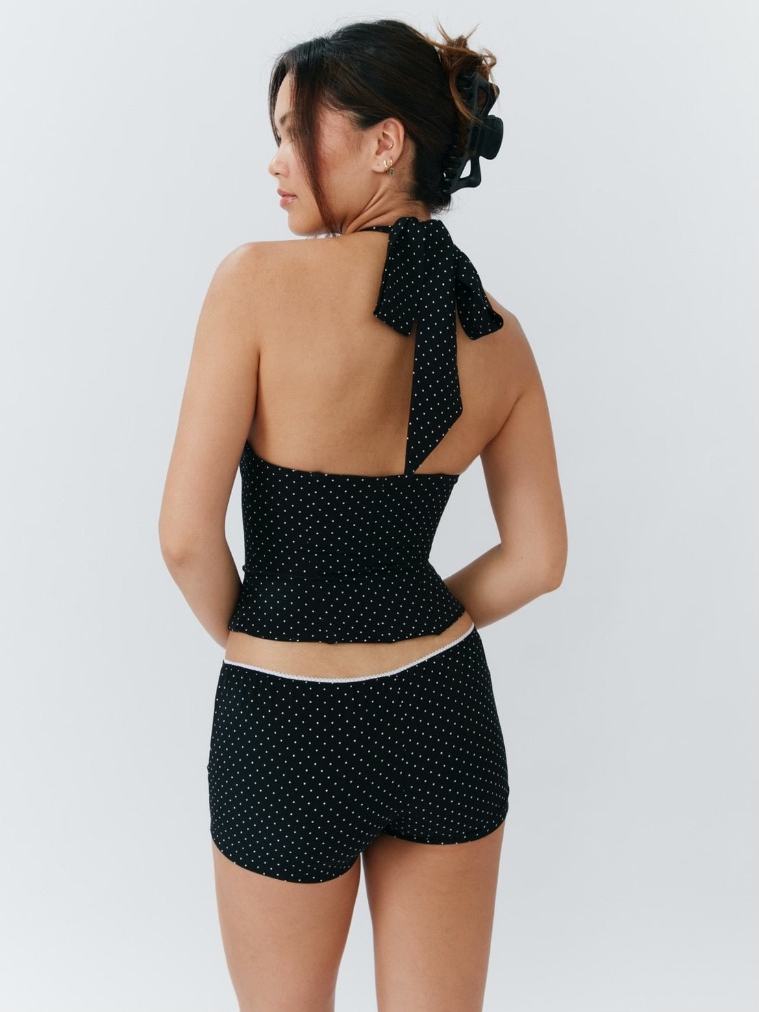 Rosanna Halter Top - Polka Dot Black - Set Studio