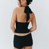 Rosanna Halter Top - Polka Dot Black - Set Studio