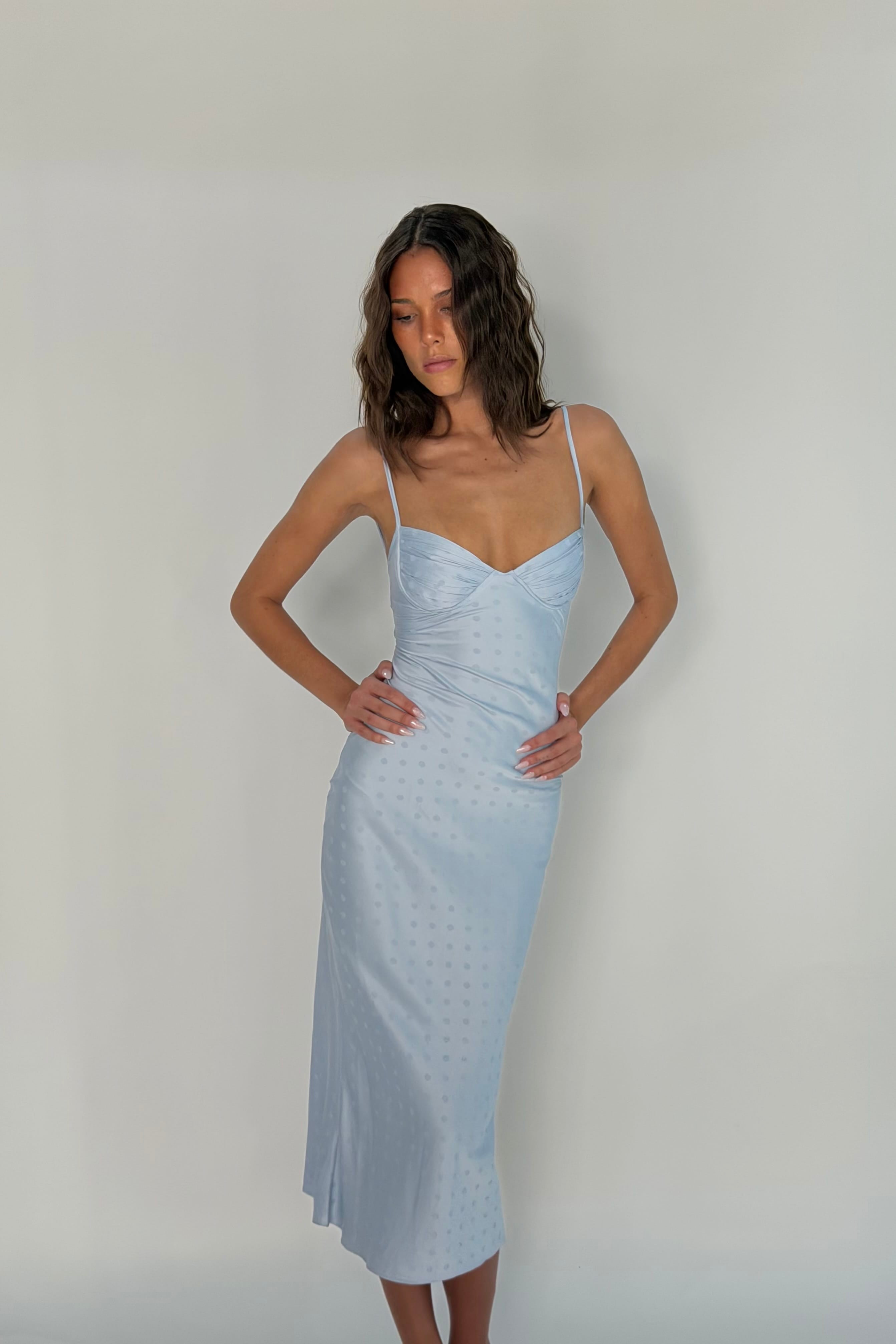 Blossom midi dress - icy blue - Aiumi
