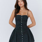 Isabella Mini Dress - Polka Dot Black
